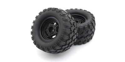 Pre-Glued Tyres on black wheels Kyosho Mad Wagon VE (2)